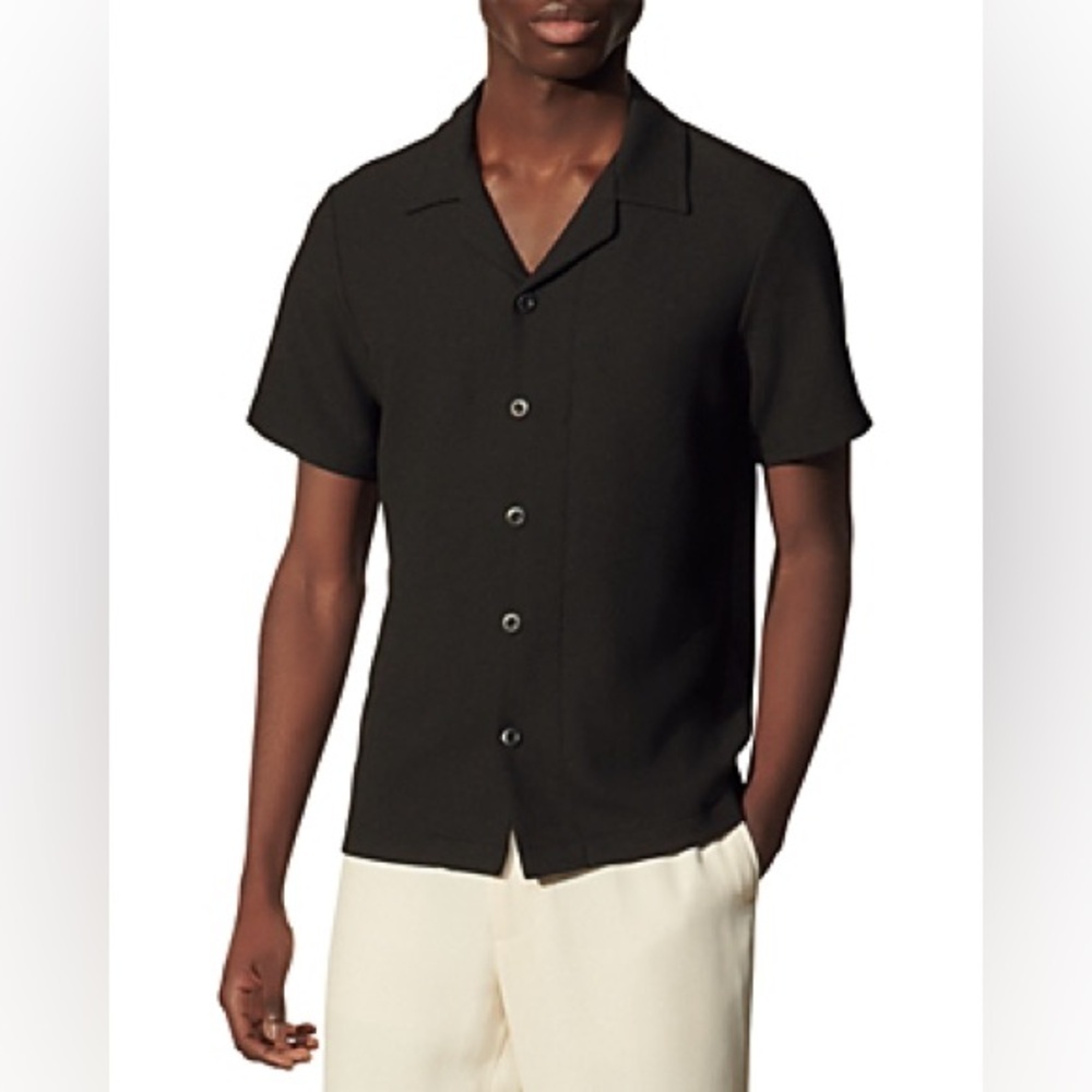 Sandro Paris Men’s Black Short Sleeve Knit Shirt Size M